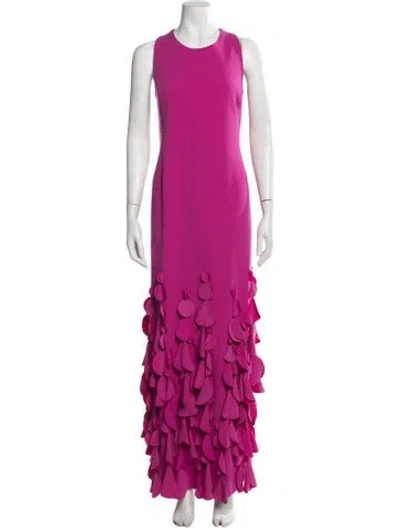 Pre-owned Catherine Regehr Crew Neck Long Dress In Pink