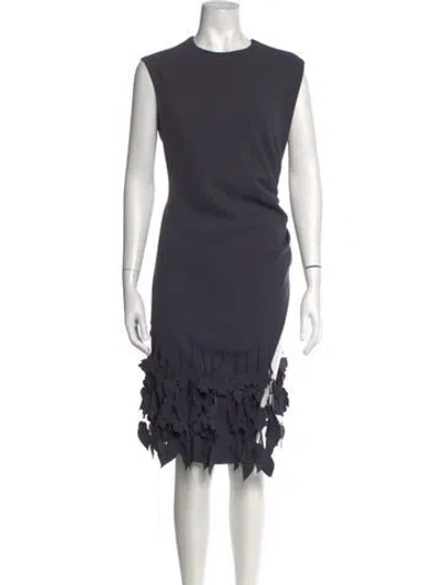 Pre-owned Catherine Regehr Crew Neck Midi Length Dress In Grey