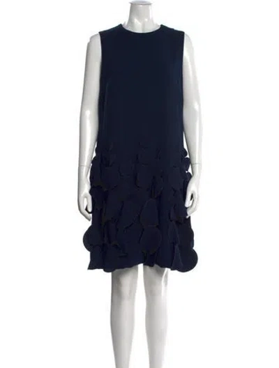 Pre-owned Catherine Regehr Crew Neck Mini Dress In Blue