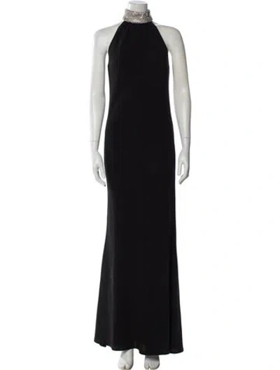 Pre-owned Catherine Regehr Halterneck Long Dress In Black