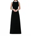 Catherine Regehr London Gown With Pearls In Black In Black