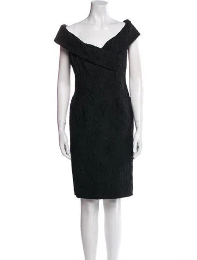 Pre-owned Catherine Regehr Off-the-shoulder Knee-length Dress In Black