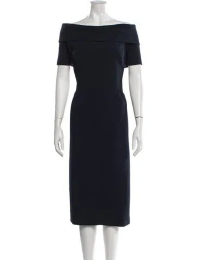 Pre-owned Catherine Regehr Off-the-shoulder Knee-length Dress In Black