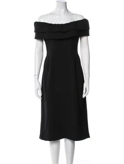Pre-owned Catherine Regehr Off-the-shoulder Knee-length Dress In Blue