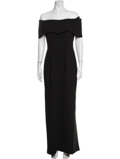 Pre-owned Catherine Regehr Off-the-shoulder Long Dress In Black