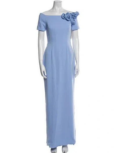 Pre-owned Catherine Regehr Off-the-shoulder Long Dress In Blue