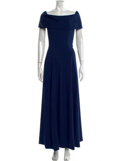 Pre-owned Catherine Regehr Off-the-shoulder Long Dress In Blue