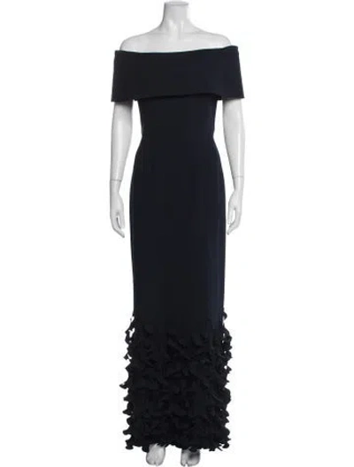 Pre-owned Catherine Regehr Off-the-shoulder Long Dress In Blue