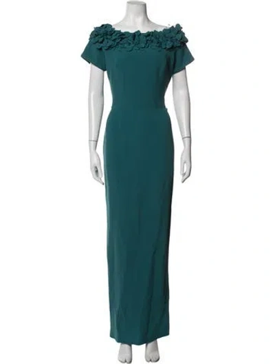 Pre-owned Catherine Regehr Off-the-shoulder Long Dress In Blue
