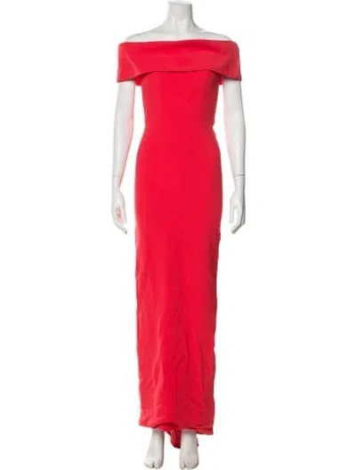 Pre-owned Catherine Regehr Off-the-shoulder Long Dress In Orange