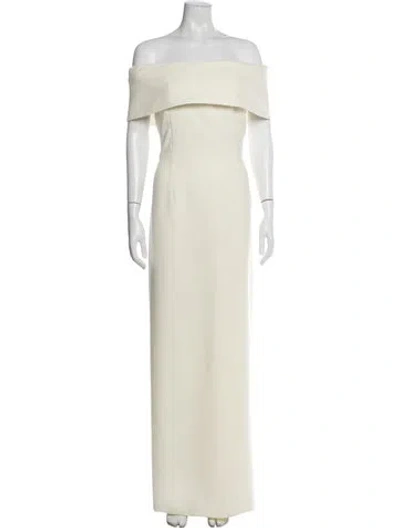 Pre-owned Catherine Regehr Off-the-shoulder Long Dress In Yellow