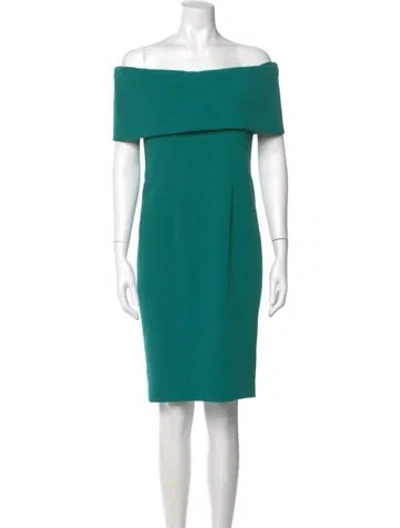 Pre-owned Catherine Regehr Off-the-shoulder Mini Dress In Green