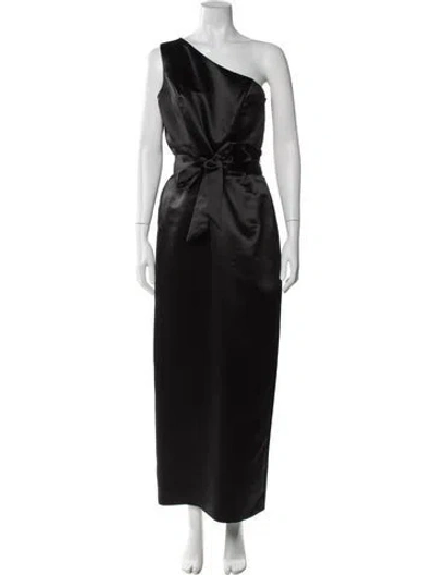 Pre-owned Catherine Regehr One-shoulder Long Dress In Black