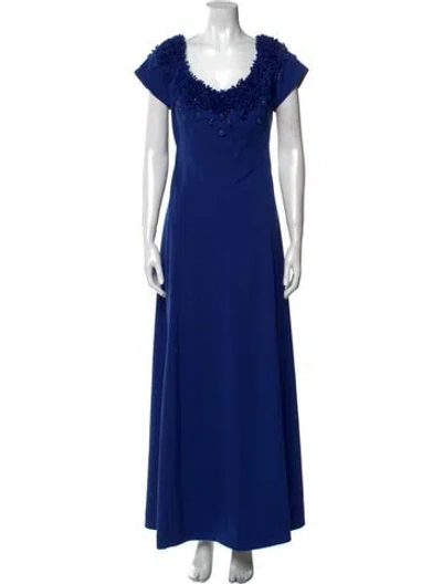 Pre-owned Catherine Regehr Scoop Neck Long Dress In Blue