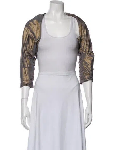Pre-owned Catherine Regehr Silk Crew Neck Top In Multi