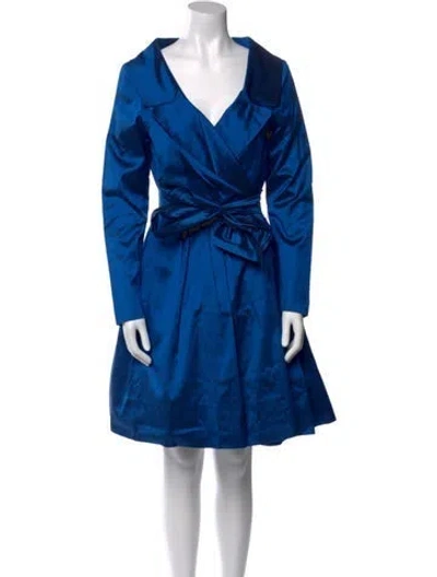 Pre-owned Catherine Regehr Silk Knee-length Dress In Blue