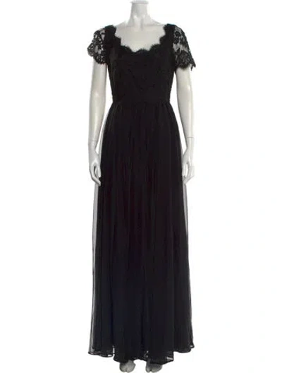 Pre-owned Catherine Regehr Silk Long Dress In Black