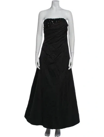 Pre-owned Catherine Regehr Silk Long Dress In Black
