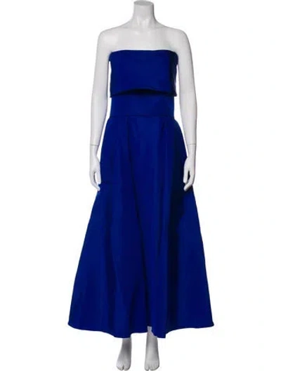 Pre-owned Catherine Regehr Silk Long Dress In Blue