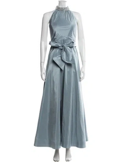 Pre-owned Catherine Regehr Silk Long Dress In Blue