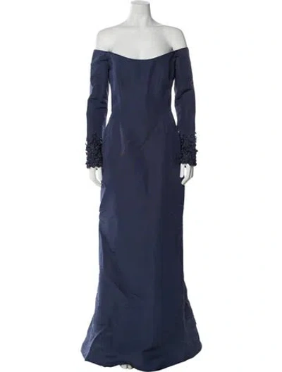 Pre-owned Catherine Regehr Silk Long Dress In Blue
