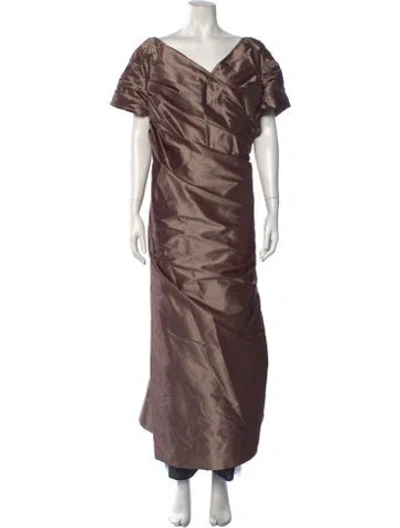 Pre-owned Catherine Regehr Silk Long Dress In Multicolor