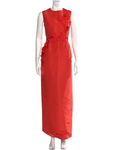 Pre-owned Catherine Regehr Silk Long Dress In Orange