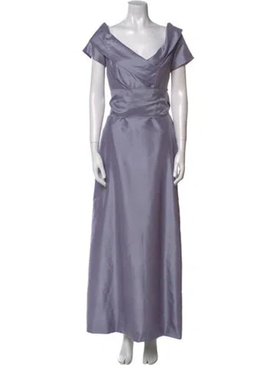 Pre-owned Catherine Regehr Silk Long Dress In Purple