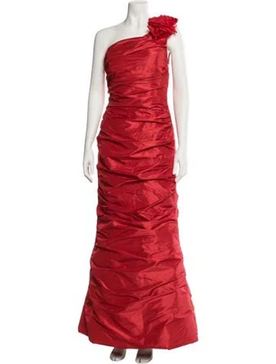 Pre-owned Catherine Regehr Silk Long Dress In Red
