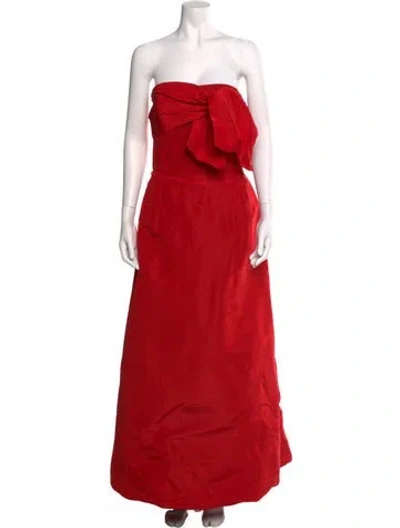 Pre-owned Catherine Regehr Silk Long Dress In Red