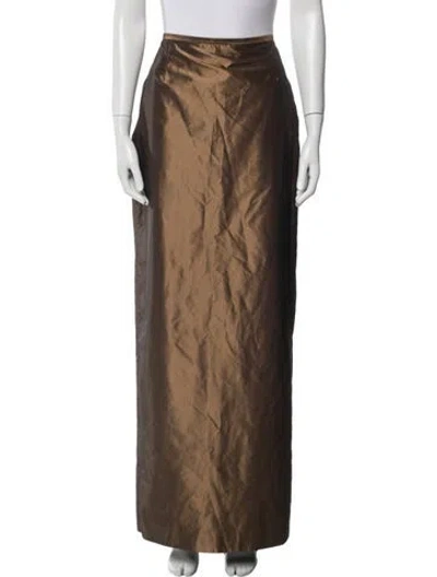 Pre-owned Catherine Regehr Silk Long Skirt In Brown