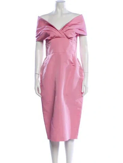Pre-owned Catherine Regehr Silk Midi Length Dress In Pink