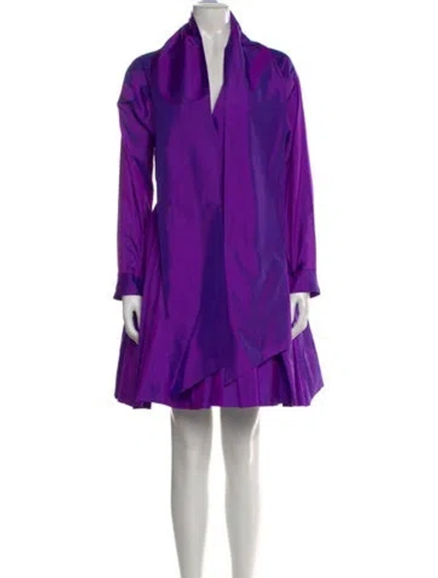 Pre-owned Catherine Regehr Silk Mini Dress In Purple