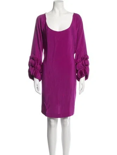 Pre-owned Catherine Regehr Silk Mini Dress In Purple