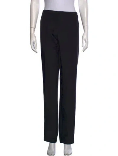 Pre-owned Catherine Regehr Silk Straight Leg Pants In Black