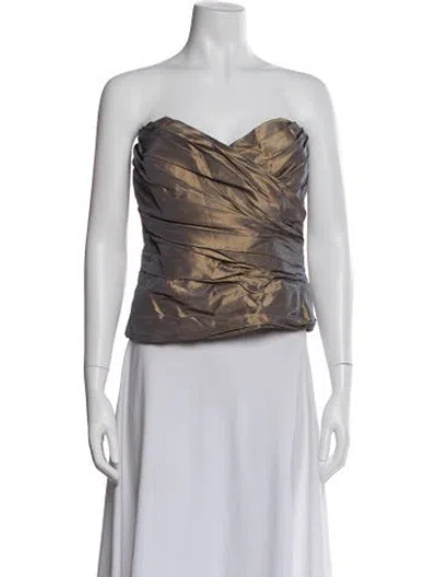 Pre-owned Catherine Regehr Silk Strapless Top In Multi