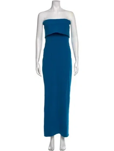 Pre-owned Catherine Regehr Strapless Long Dress In Blue