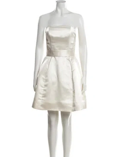 Pre-owned Catherine Regehr Strapless Mini Dress In Neutrals