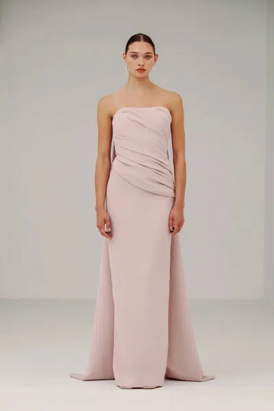 Catherine Regehr Strapless Side Drape Gown With Back Ties In Pink