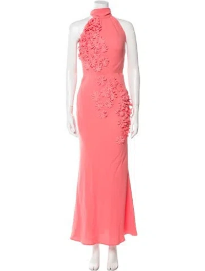 Pre-owned Catherine Regehr Turtleneck Long Dress In Pink