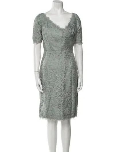 Pre-owned Catherine Regehr Vintage Midi Length Dress In Green