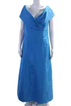 Catherine Regehr Women Strapless Zipped Gown Dress Blue In Blue
