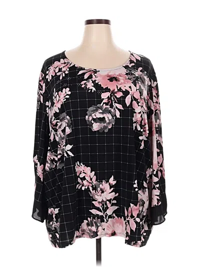 Pre-owned Catherines 3/4 Sleeve Blouse In Black