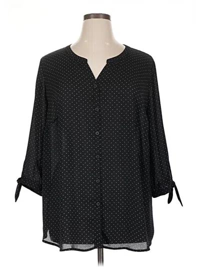 Pre-owned Catherines 3/4 Sleeve Blouse In Black
