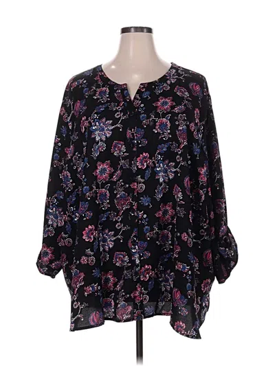 Pre-owned Catherines 3/4 Sleeve Blouse In Black