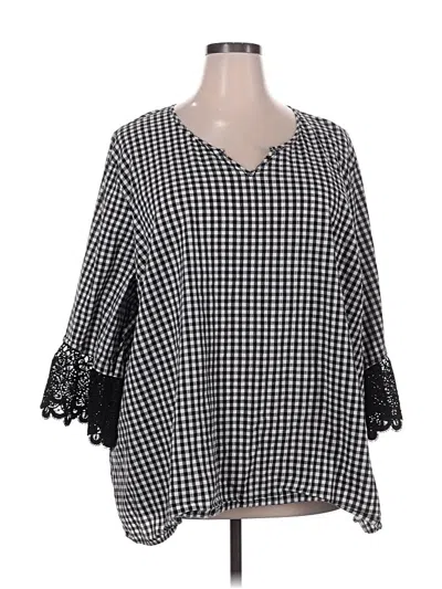 Pre-owned Catherines 3/4 Sleeve Blouse In Black