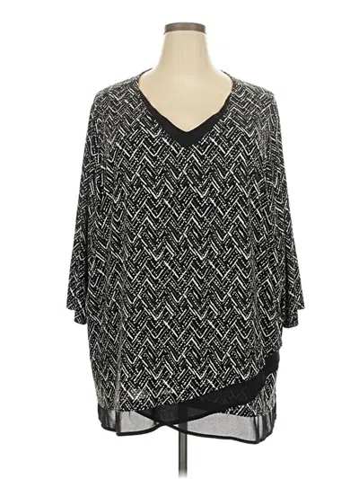 Pre-owned Catherines 3/4 Sleeve Blouse In Black