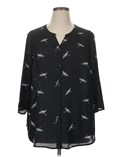 Pre-owned Catherines 3/4 Sleeve Blouse In Black