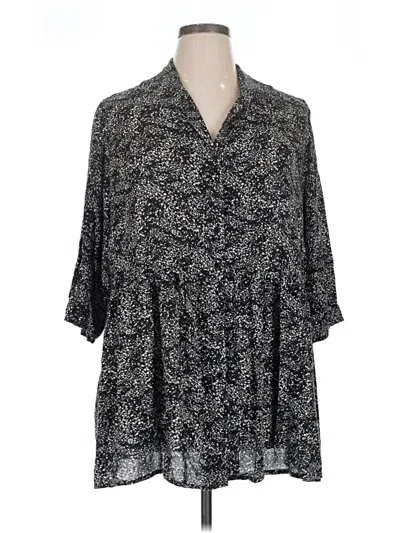 Pre-owned Catherines 3/4 Sleeve Blouse In Black