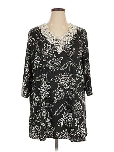 Pre-owned Catherines 3/4 Sleeve Blouse In Black